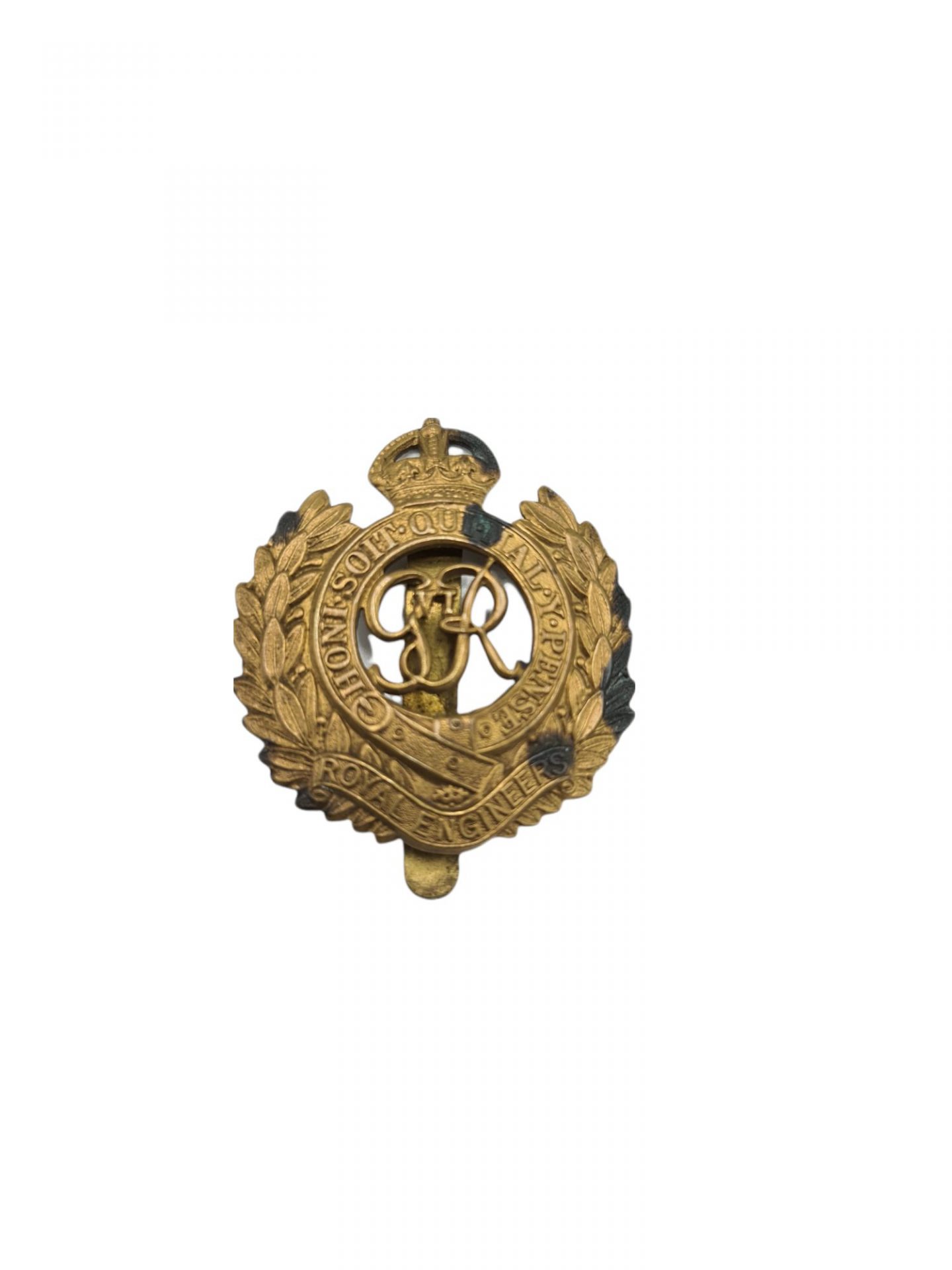 British ww2 royal engineers cap badge emblem