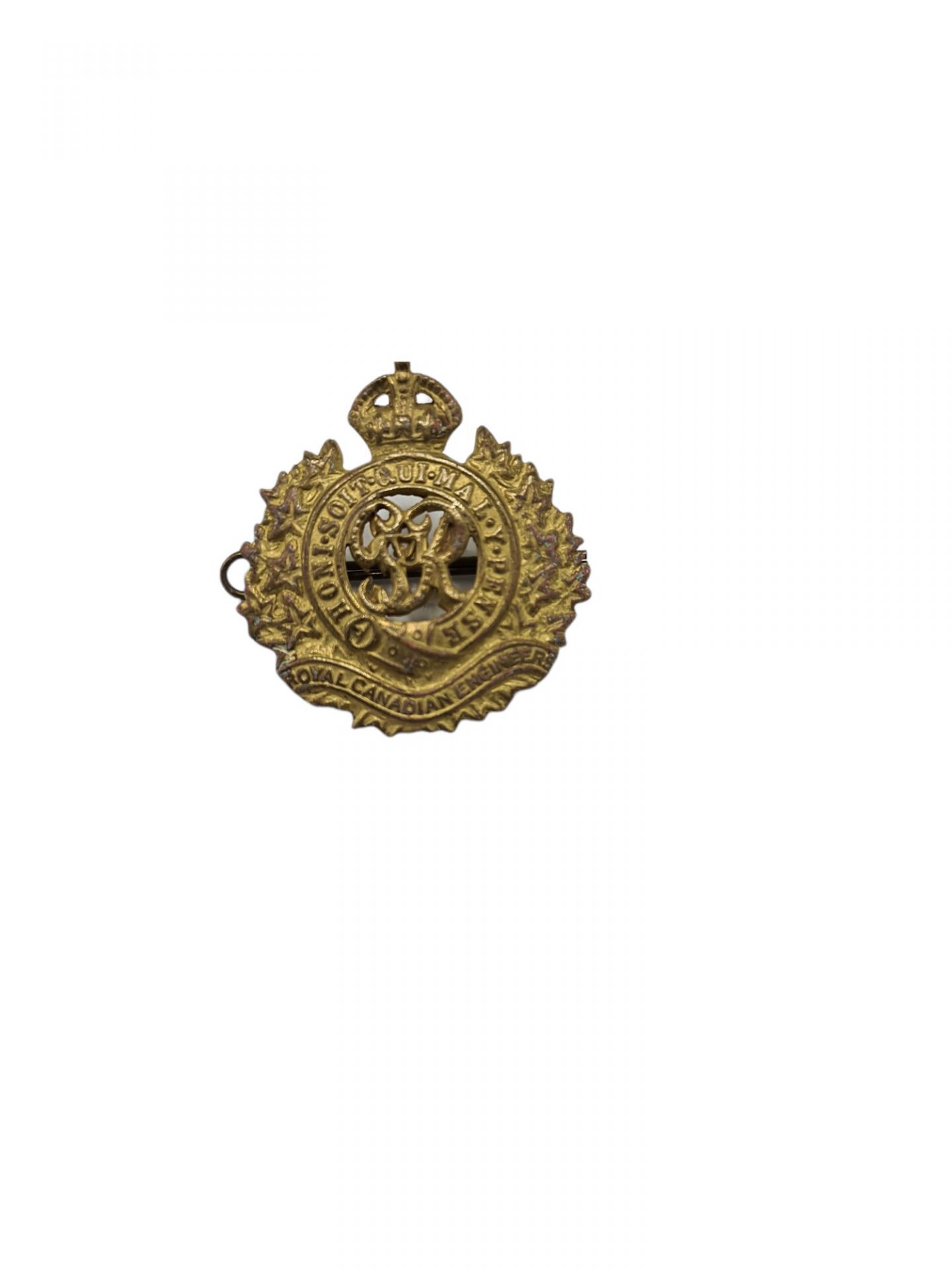 Canadian ww2 royal canadian engineers cap badge emblem
