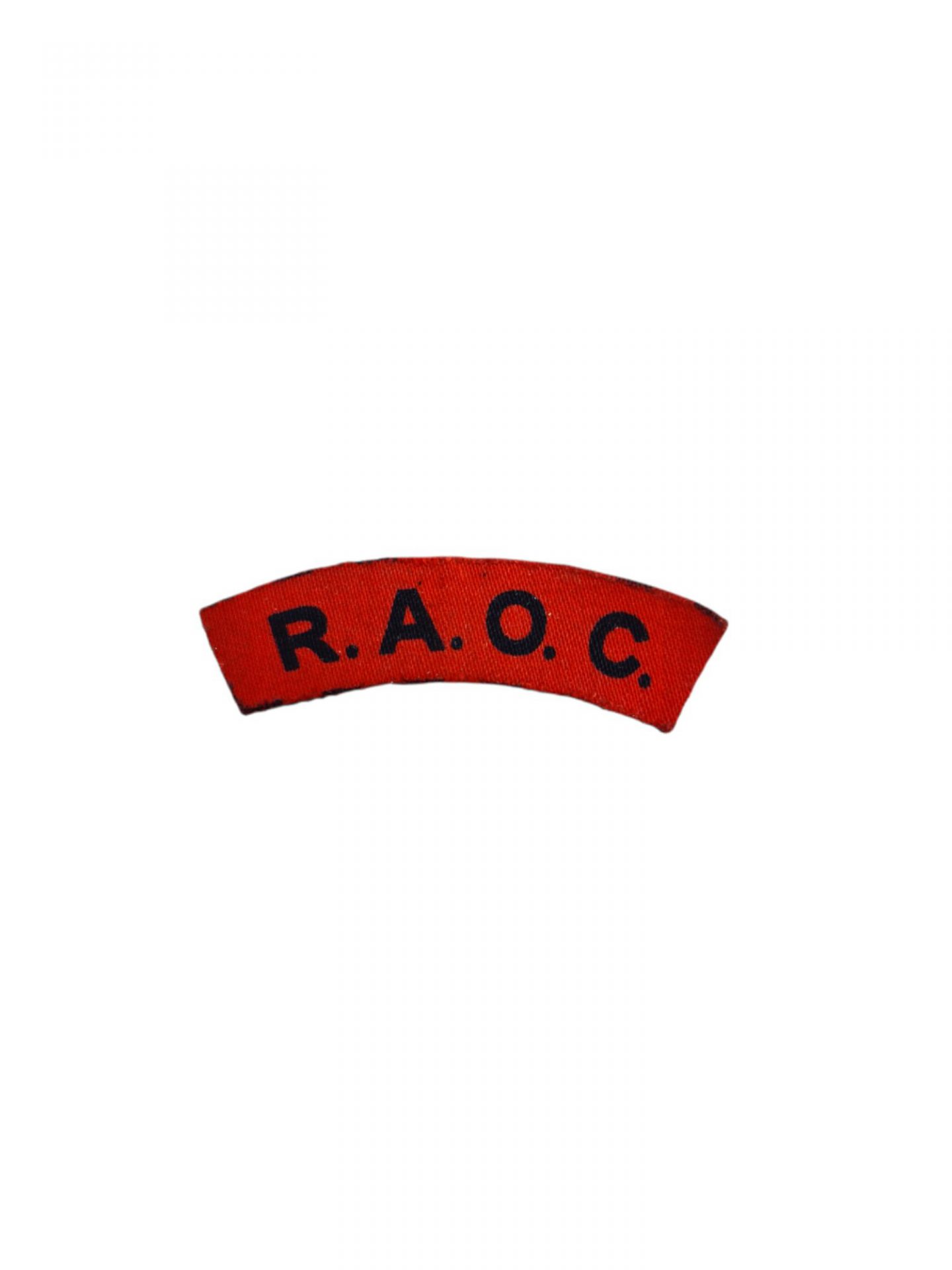 British ww2 RAOC shoulder title emblem