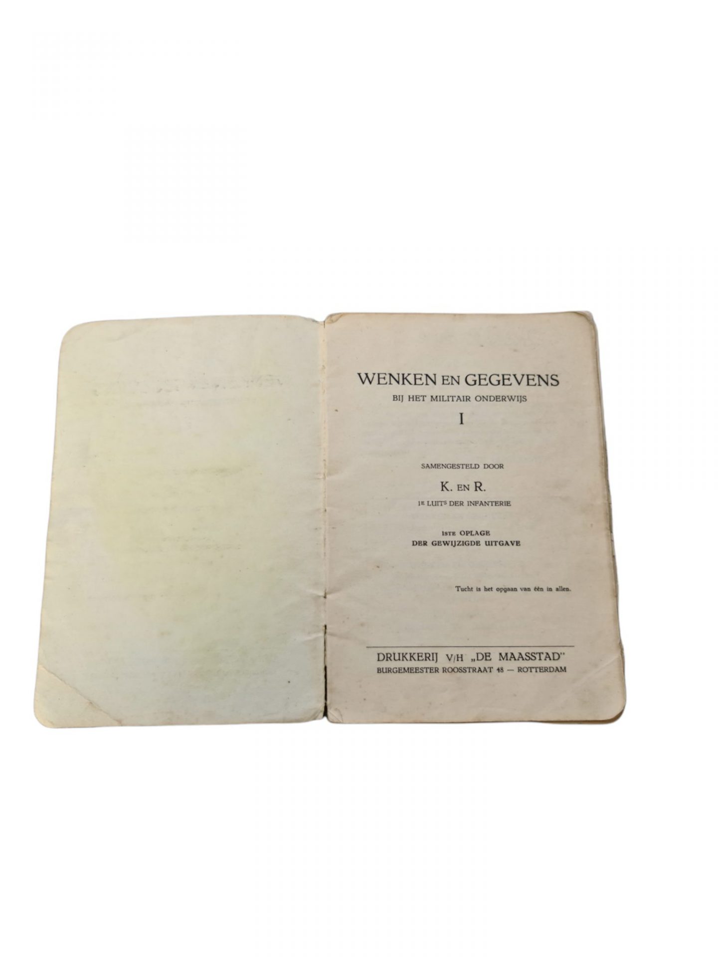 Dutch pre war manual wenken en gegevens