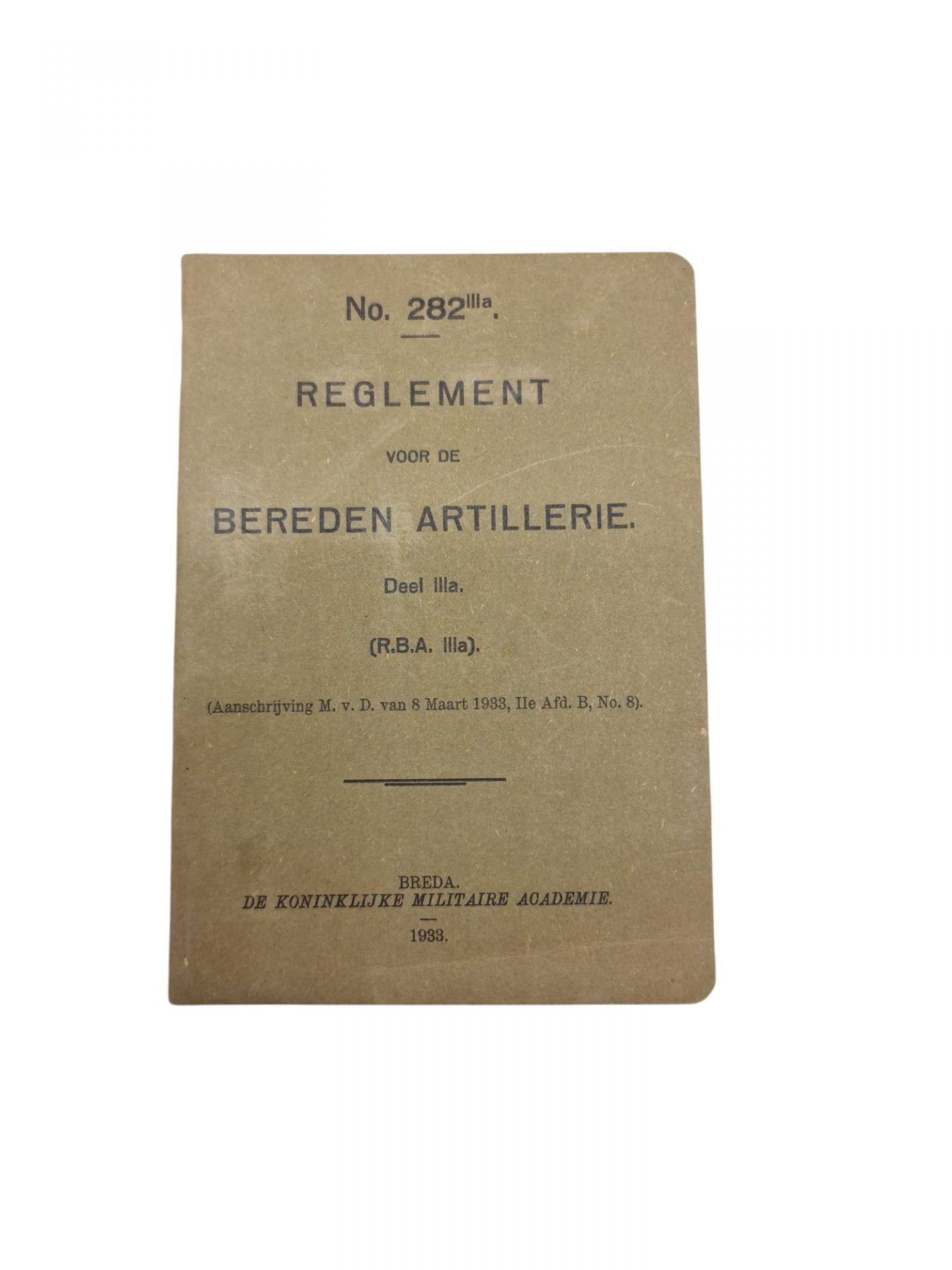 Voorschrift No.282 deel 3a. bediening 7 veld 1933
