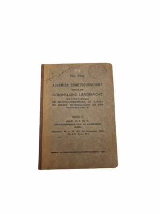 Voorschrift no. 89a schietvoorschrift Dudok van Heel 1935