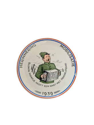 Mobilisatie herinnerings bordje Blonde mientje 1939