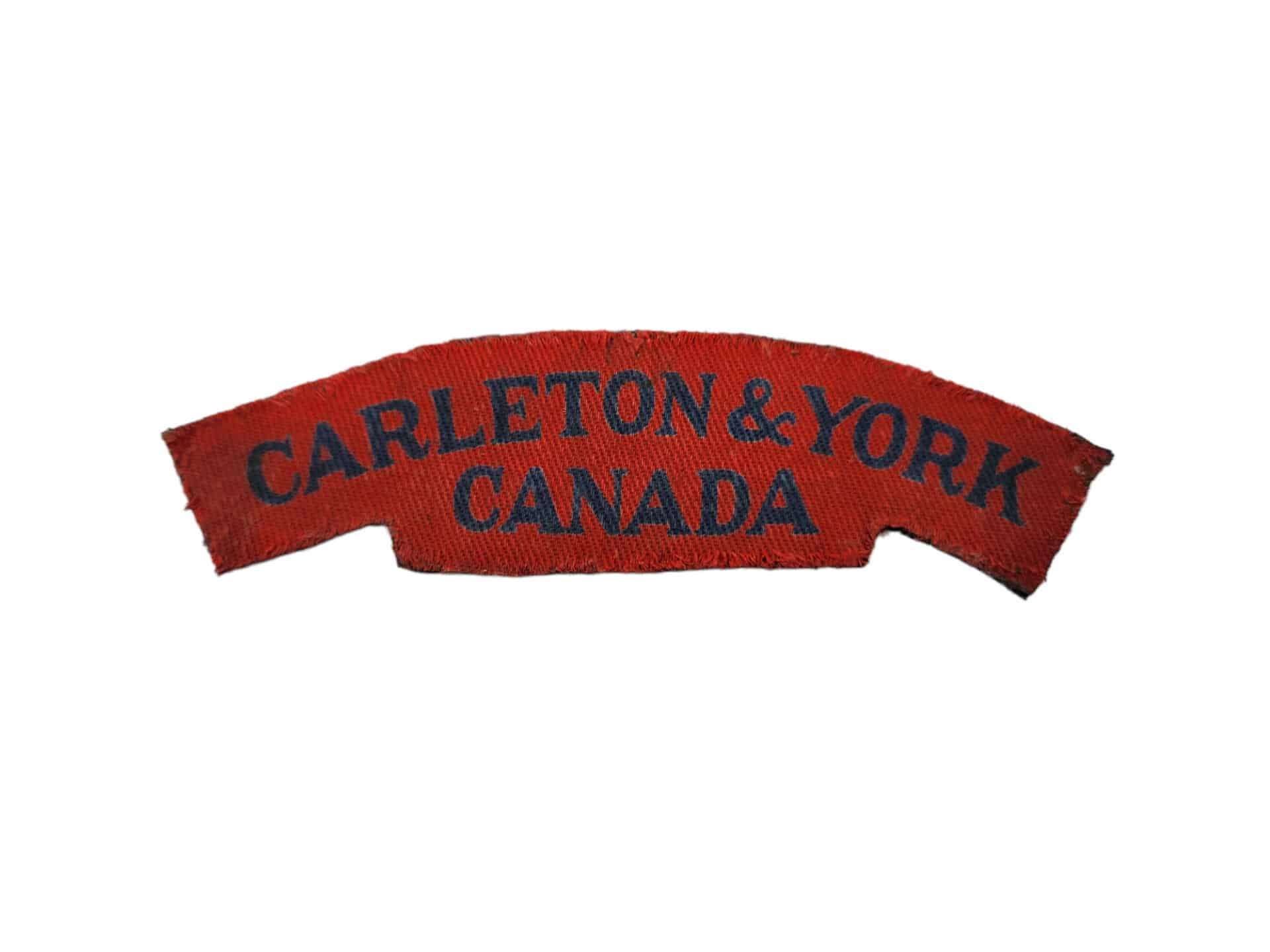 Canadian Ww2 Printed Carleton And York Canada Shoulder Title Emblem canadian-ww2-printed-carleton-and-york-canada-shoulder-title-emblem